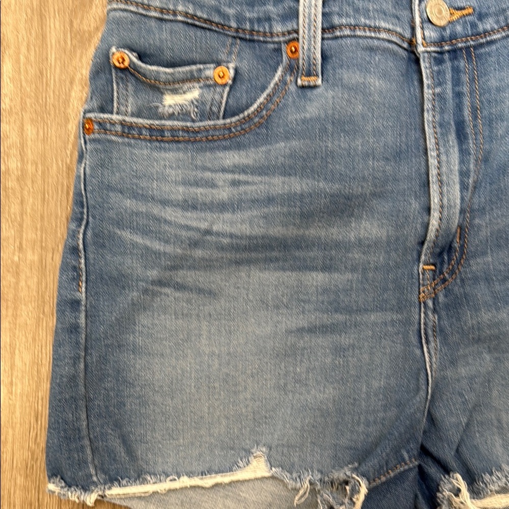 Levi’s distressed high rise shorts. - Picture 2 of 9